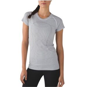 Lululemon Swiftly Tech Short Sleeve Black/White Striped